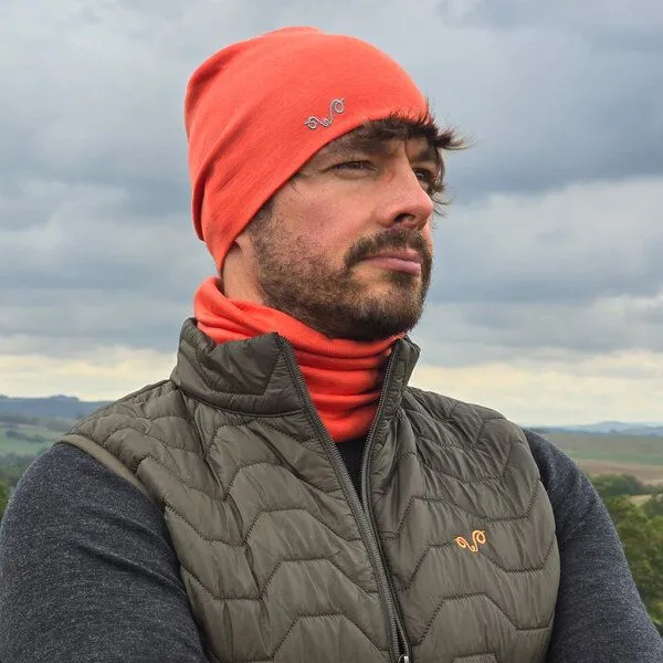 Woolona Woolona Beanie Mütze Merinowolle - 100% Merinowolle, Orange, – Produktbild 3 von 3