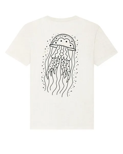vis wear vis wear Qualle - Göttin im Ozean - Unisex T-Shirt - Recycled Bio Baumwolle, Natural, – Produktbild 1 von 2