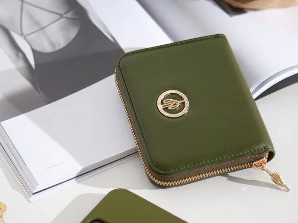 City Border City Border Kompaktes Portemonnaie Oya aus Kaktusleder mit RFID-Schutz, Grün, – Produktbild 2 von 3