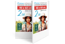 M MERCEO Leinwand, 2er-Set Leinwand 40x60cm (zum Bemalen, Baumwolle, Keilrahmen – Produktbild 1 von 1