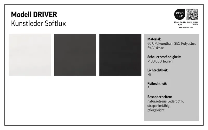 COTTA Hocker Driver, mit edlen Metallfüßen, Schwarz, – Produktbild 2 von 4
