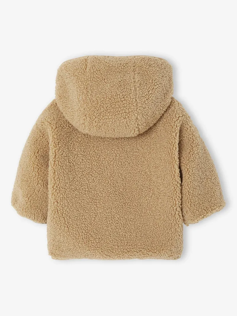 Vertbaudet Baby Jacke aus Teddyfleece mit Leo-Futter, Beige, – Produktbild 2 von 4