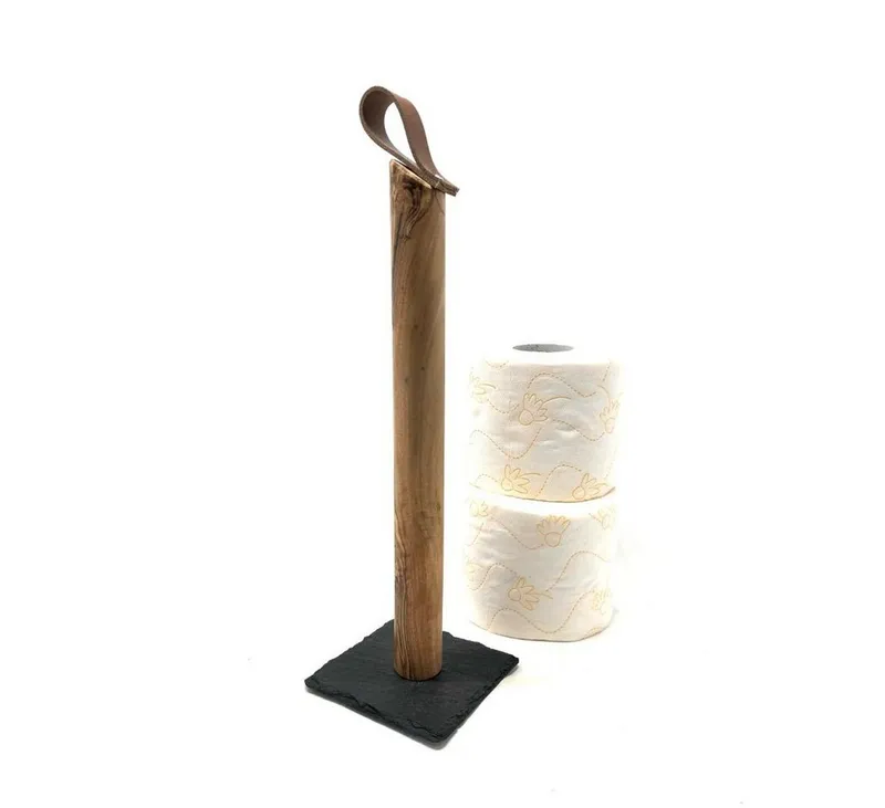 Olivenholz erleben Olivenholz erleben Toilettenpapierhalter WC-Rollenhalter Galaxy (1-St), Braun, – Produktbild 2 von 5