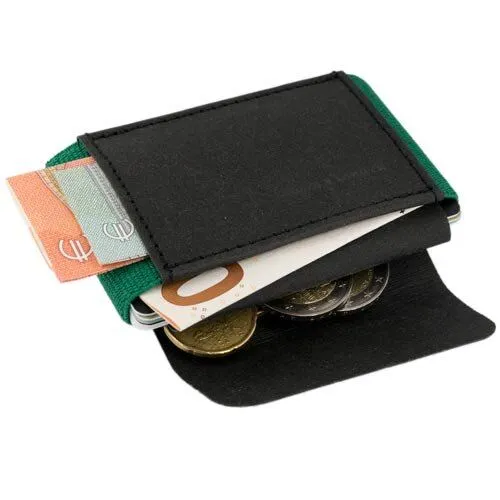 ANDERS & KOMISCH ANDERS & KOMISCH Kleines nachhaltiges Portemonnaie mit Münzfach - A&K MINI CLASSIC, Schwarz/grün, – Produktbild 3 von 4