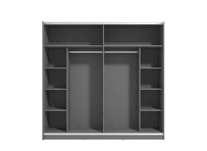 OTTO home Schwebetürenschrank Sierra Kleiderschrank mit Spiegel Garderobe Topseller inklusive Inneneinteilung & Kleiderstange, FSC®-Zertifiziert, Grau, – Produktbild 8 von 8