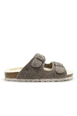 thies thies Damen vegan Hausschuhe Plüsch Hellgrau – Produktbild 1 von 1