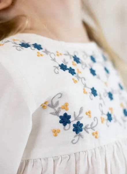 OrganicEra OrganicEra Bio Vual Baby Mädchen Tunika mit Stickerei, Weiß – Produktbild 2 von 3