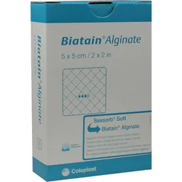 Coloplast BIATAIN Alginate Kompressen 5x5 cm 10 St Verband – Produktbild 1 von 1