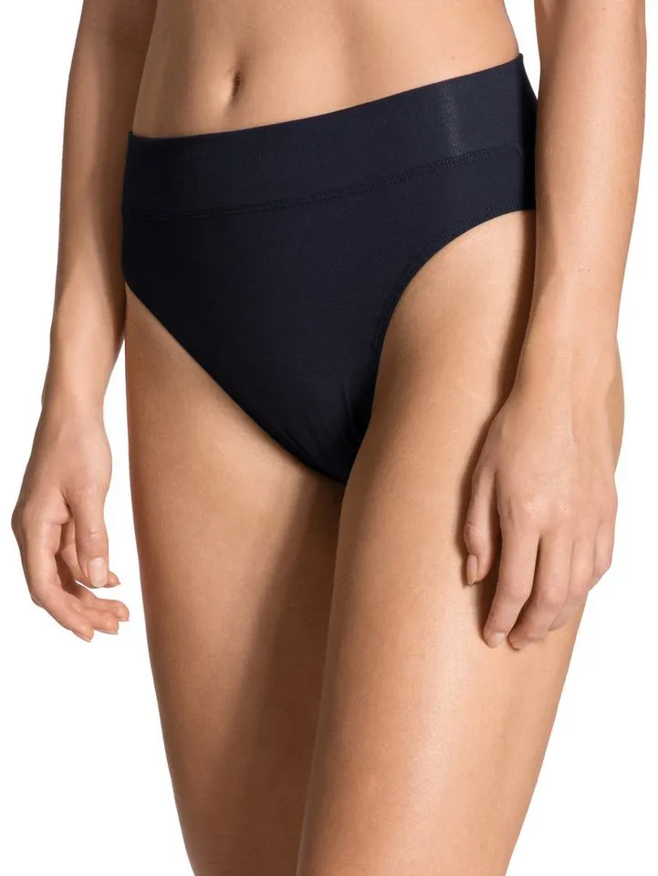 CALIDA CALIDA High-Waist-Slip Elastic Duopack (2er Pack) breiter Softbund, elastisch, atmungsaktiv, weich, Blau, – Produktbild 2 von 5