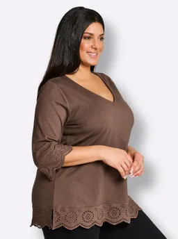 sheego V-Shirt schoko – Produktbild 1 von 1
