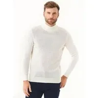 ORGANICATION ORGANICATION Rollkragenpullover aus Bio-Baumwolle, Off white, – Produktbild 1 von 1