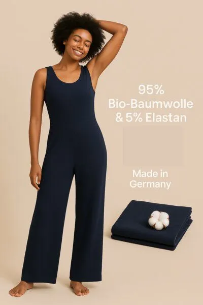 YogiLiebe YogiLiebe Move & Soma Fair Fashion Jumpsuit aus Bio-Baumwolle, Navy blue, – Produktbild 1 von 4
