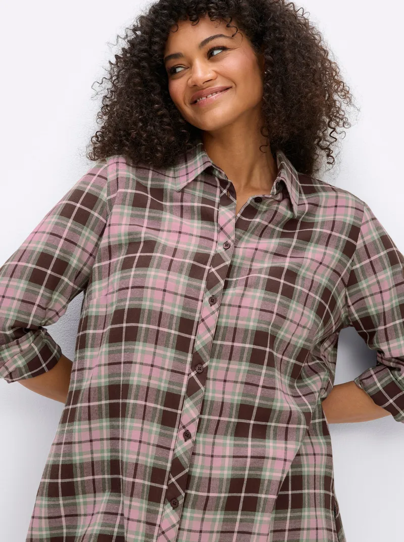 sheego Karobluse, Schoko-hortensie-kariert, – Produktbild 2 von 2