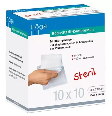 Höga-Pharm HÖGA STERIL Kompressen 10x10 cm 8fach 25X2 St Kompressen – Produktbild 1 von 1