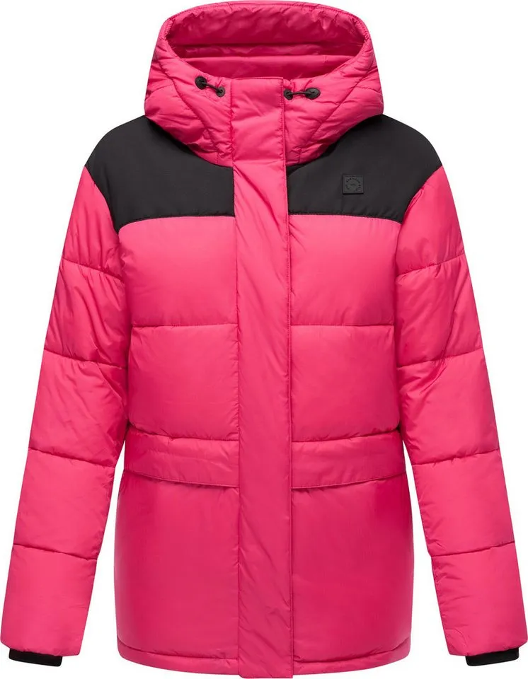 ragwear ragwear Anorak Wikesh stylische Winter Steppjacke mit Colourblocking, Rosa, – Produktbild 5 von 5