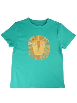 MelaDi Meladi Kinder Shirt aus Biobaumwolle - Löwe auf Meadow Green – Produktbild 1 von 1