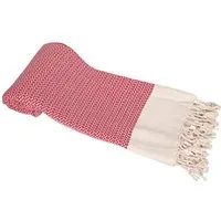 A&R Textile A&R Textile A&R Hamamtuch Saunatuch Badetuch Strandtuch "Kemer" Handtuch zweifarbig 100 x 180 cm, Rot/creme, – Produktbild 1 von 1