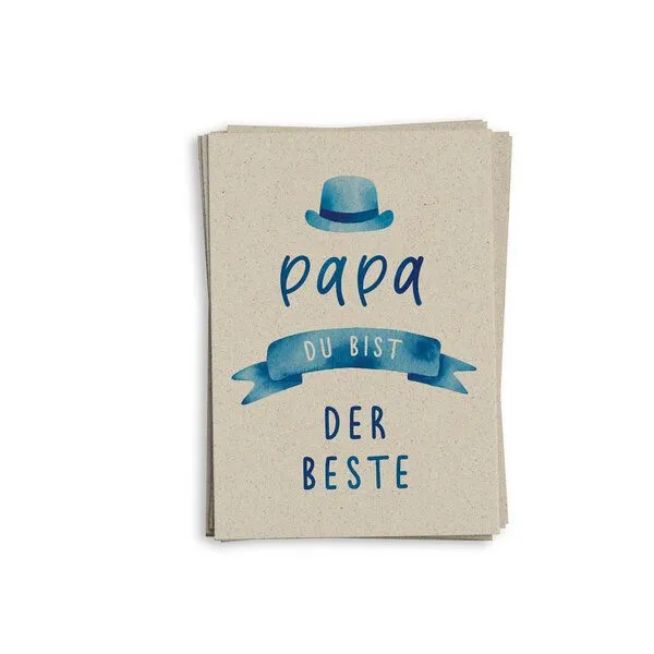 matabooks® matabooks® A6 Grußkarte/Klappkarte aus nachhaltigem Graspapier, Vatertag, – Produktbild 1 von 4