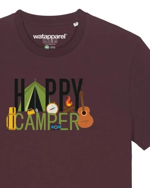watapparel watapparel T-Shirt Unisex Happy Camper, Red brown, – Produktbild 3 von 3