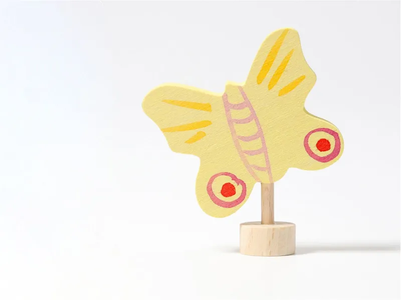 Grimms Grimms Gelber Schmetterling Steckfigur aus Lindenholz, bunt lasiert Höhe 7 cm, Gelb, mehrfarbig, – Produktbild 2 von 2