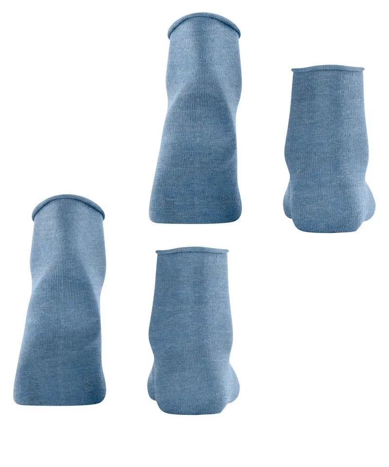 Esprit Kurzsocken Basic Pure (2 Paar) unifarbenes Basic-Design, Rollbündchen, Blau, – Produktbild 3 von 5