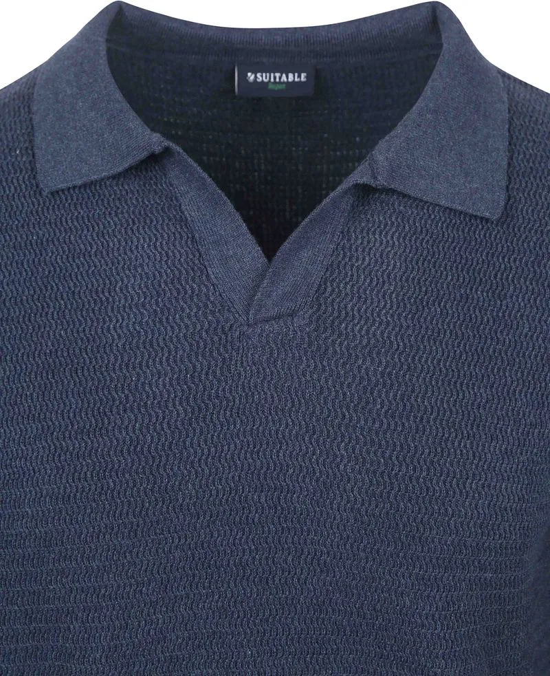 Suitable Suitable Pullover Riva Structure Melange Marine - Größe L, Dunkelblau, – Produktbild 3 von 5