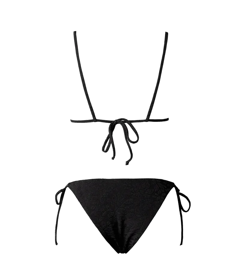 Anekdot Anekdot Damen vegan Bikini Set Olbia Triangle Floral Jacquard, Schwarz, – Produktbild 1 von 2