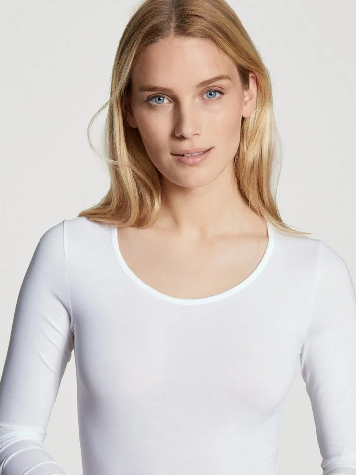 CALIDA CALIDA Body Natural Comfort Damen (1-tlg) 3/4-Arm-Body, weich und elastisch, Weiß, – Produktbild 5 von 5