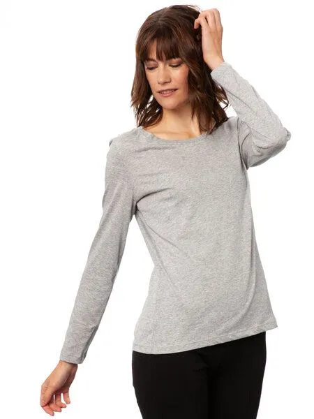 FellHerz FellHerz Damen Longsleeve, Hellgrau, – Produktbild 4 von 4