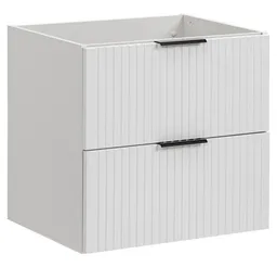 Lomadox Waschbeckenschrank ADELAIDE-56-WHITE Waschtischunterschrank matt weiß gerillt, 2 Auszüge, 60/57/46 cm – Produktbild 1 von 1