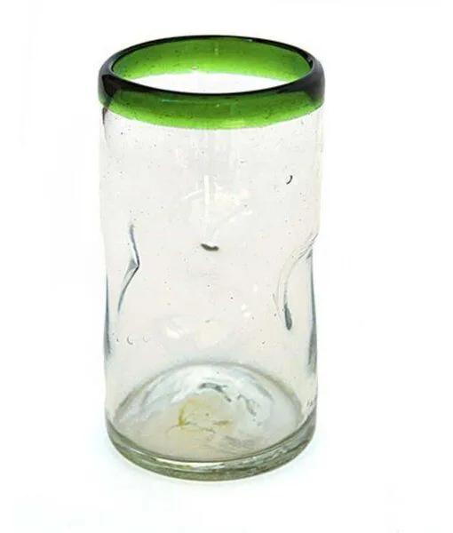 GLOBO Fair Trade GLOBO Fair Trade Trinkglas CRUSHED, aus Recyclingglas, mundgeblasen, viele Designs, Grün, – Produktbild 1 von 1