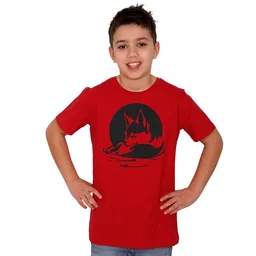 HANDGEDRUCKT HANDGEDRUCKT "Wolf" Kinder T-Shirt aus Biobaumwolle (kbA) – Produktbild 1 von 1