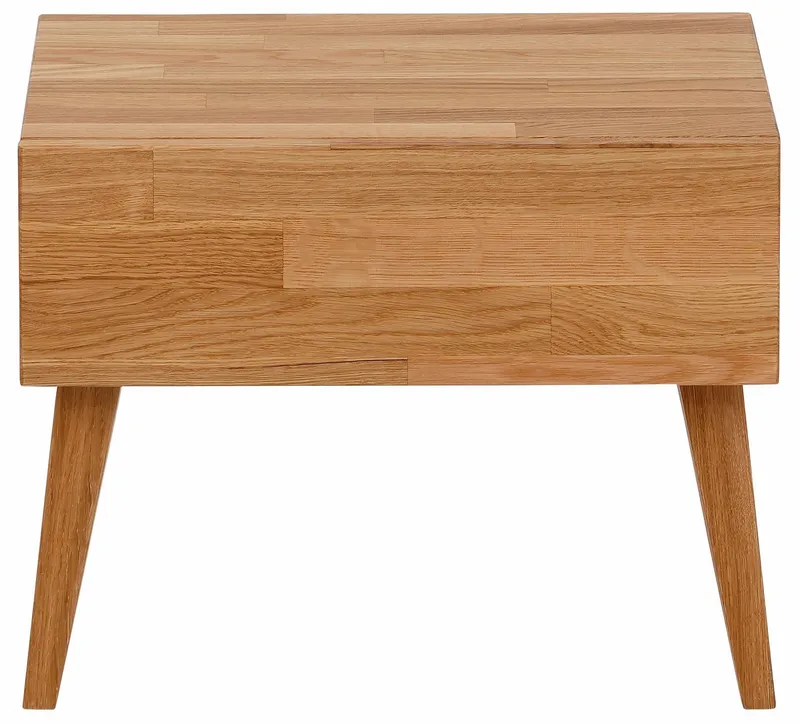 Home affaire Nachttisch Natali, mit einer Schublade, aus massiver Eiche, Breite 45 cm, Braun, – Produktbild 1 von 4