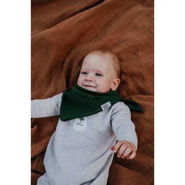 Hutch&Putch Hutch&Putch Musselin Halstuch - Dreieckstuch - Lätzchen - Schal für Baby (0-2 Jahre) aus 100% Bio-Baumwolle, Tannengrün, – Produktbild 2 von 2