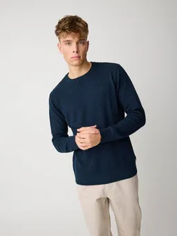 KnowledgeCotton Apparel KnowledgeCotton Apparel Crewneck Strickpullover VAGN aus Bio-Baumwolle - ROC/GOTS/Vegan – Produktbild 1 von 1