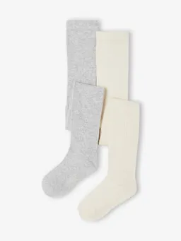 Vertbaudet 2er-Pack Strumpfhosen mit Relief-Muster & Glattstrick Mädchen – Produktbild 1 von 1