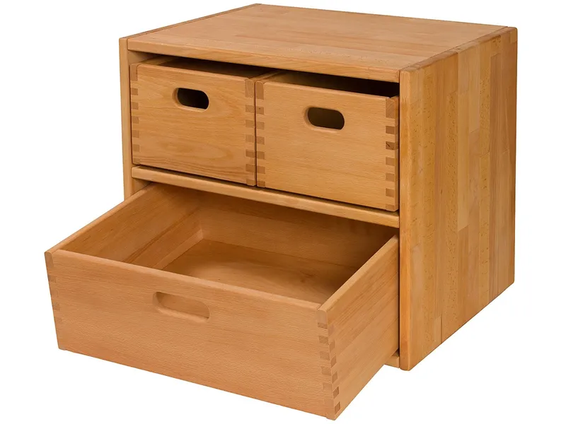 Caritas Werkstätten Caritas Werkstätten Kinderzimmer Regal, Buche Massivholz, geölt B: 54,5 x H: 46,5 x T: 40 cm, Natur, – Produktbild 2 von 2