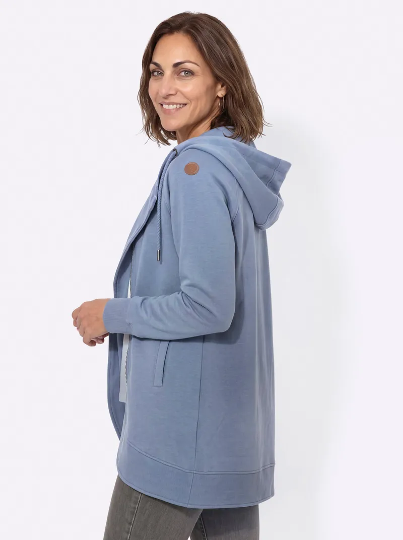 Witt Sweatjacke taubenblau, Taubenblau, – Produktbild 2 von 2