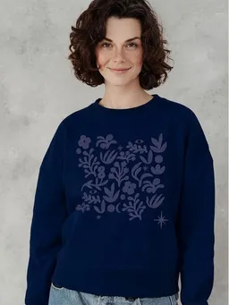 Kultgut Kultgut Artdesign - Biofair- Pulloversweater im Boxistyle / Flowers by Night – Produktbild 1 von 1