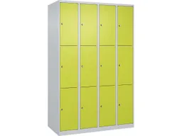 C+P C+P Schließfachschrank Classic PLUS, 12 Fächer, 1850x1200x500mm, Lichtgrau/Clowngrün – Produktbild 1 von 1