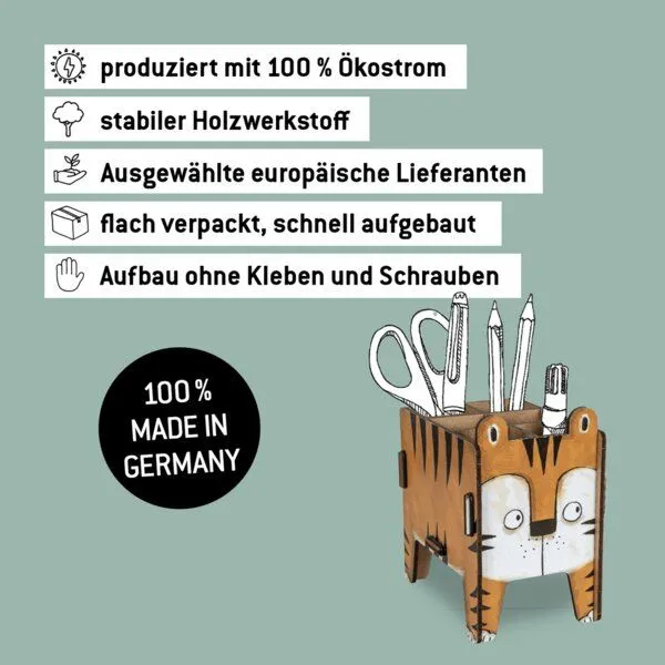 WERKBOX WERKBOX Stiftebox Vierbeiner, Tiger, – Produktbild 5 von 6