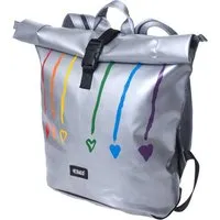 Rebago Rebago Rucksack George aus recycelter LKW-Plane, Silbern-regenbogenfarben, – Produktbild 1 von 1