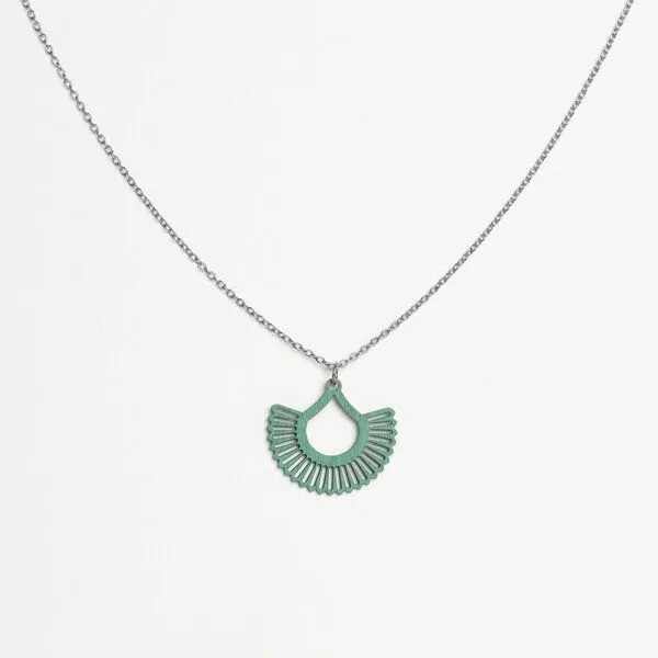 feinformart feinformart Kette mit Holzanhänger 'Boho', Aquamarin (türkis), – Produktbild 1 von 4
