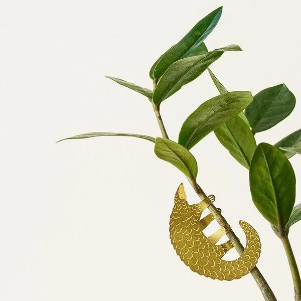 another studio another studio Plant Animal - Design Pflanzendekoration - Figuren aus Messing, Pangolin, – Produktbild 3 von 4
