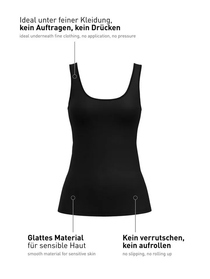 CALIDA CALIDA Unterhemd Sleek Skin Rundhalsausschnitt, Single-Jersey-Qualität, Schwarz, – Produktbild 5 von 5