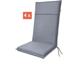 Doppler doppler Auflage "LIFE" für Hochlehner, 4er-Pack, 119x48x4 cm, Polyester, grau/blau – Produktbild 1 von 1