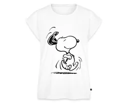 Spreadshirt T-Shirt Peanuts Snoopy Happy Damen Casual Relaxed T-Shirt (1-tlg) Lässige Passform – Produktbild 1 von 1