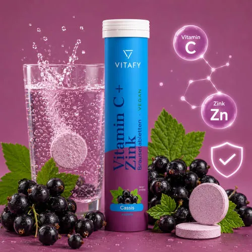 VITAFY Vitamin C + Zink - Cassis (20 Brausetabletten) – Produktbild 1 von 1