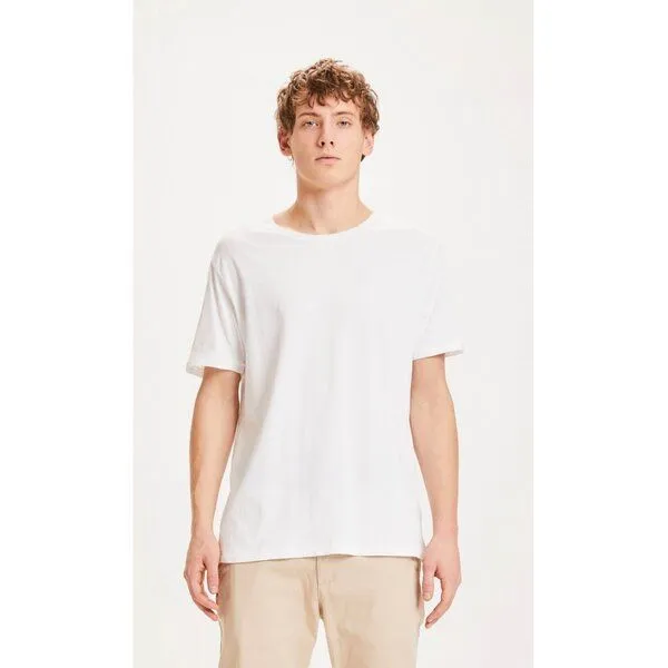 KnowledgeCotton Apparel KnowledgeCotton Apparel Basic T-Shirt O-Neck aus Bio-Baumwolle, Weiß (bright white), – Produktbild 1 von 4