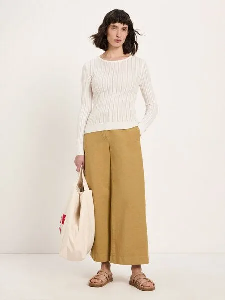 LANIUS LANIUS Pointelle-Pullover aus Bio-Baumwolle, Off white, – Produktbild 3 von 4
